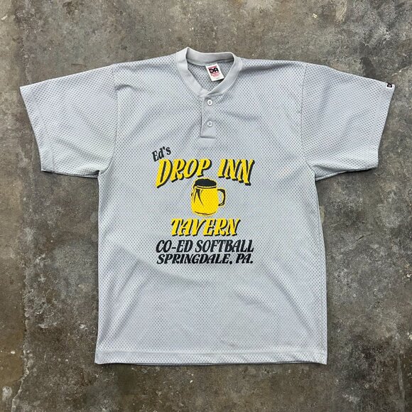 Vintage Softball Jersey Mens Large Beer League Pittsburgh Eds Drop Inn Tavern - Picture 1 of 10